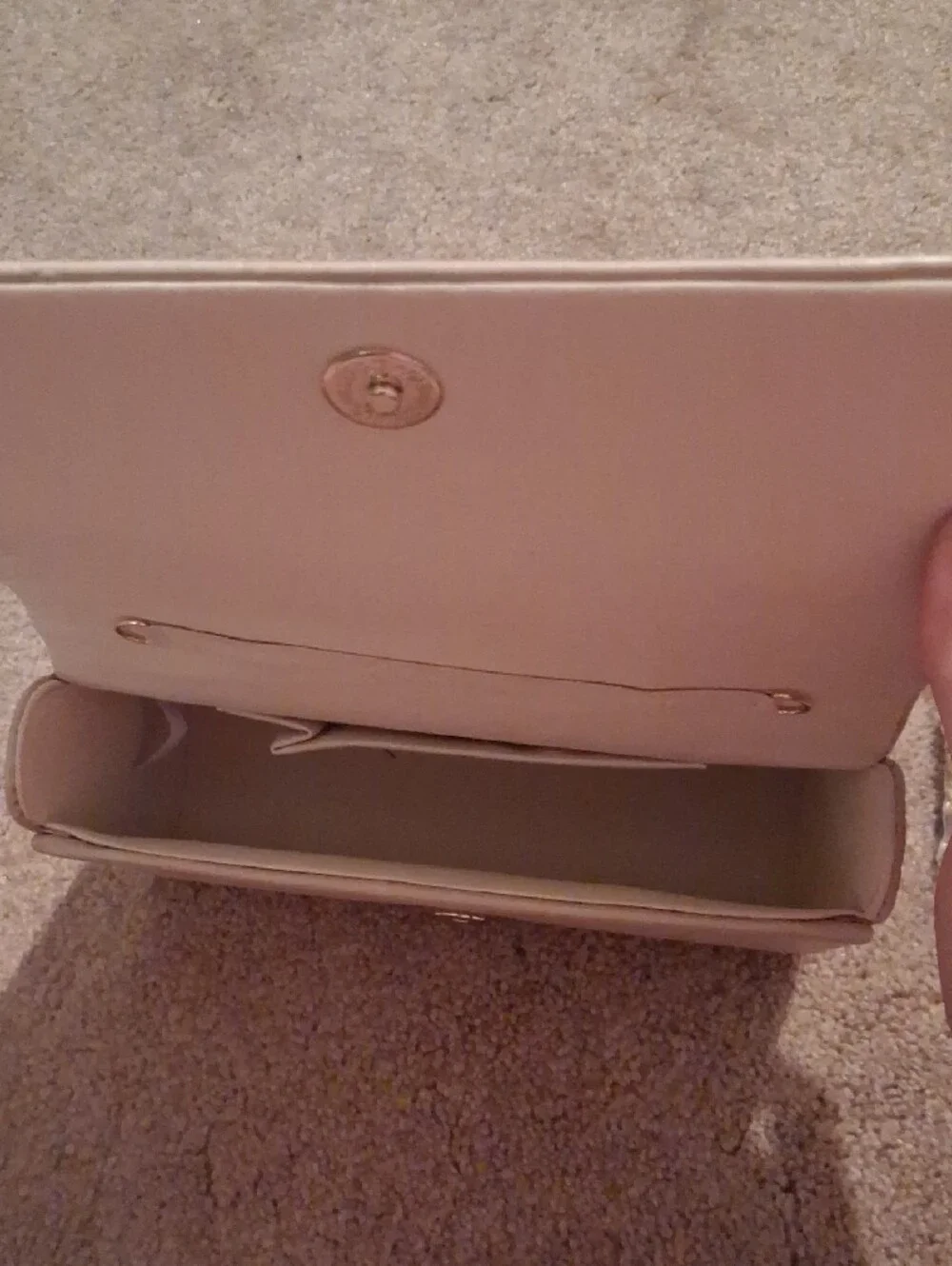 Charming Tailor Nude Croc Embossed Clutch Handbag Like New